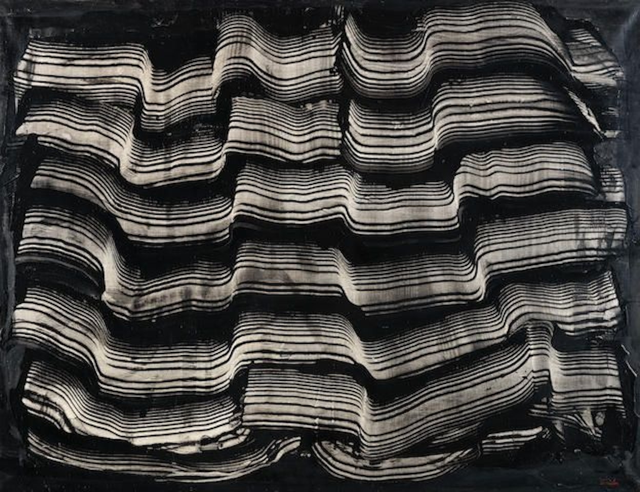 Untitled (Abstract Movement in Black) by Behjat Sadr