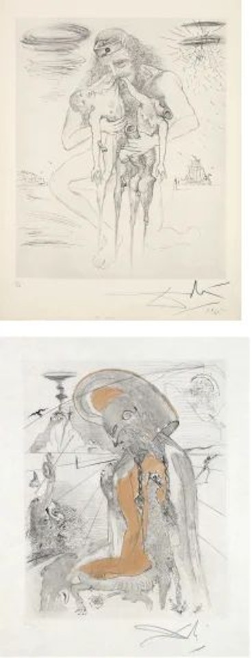 Kronos; and Athene, from Mythologie by Salvador Dali