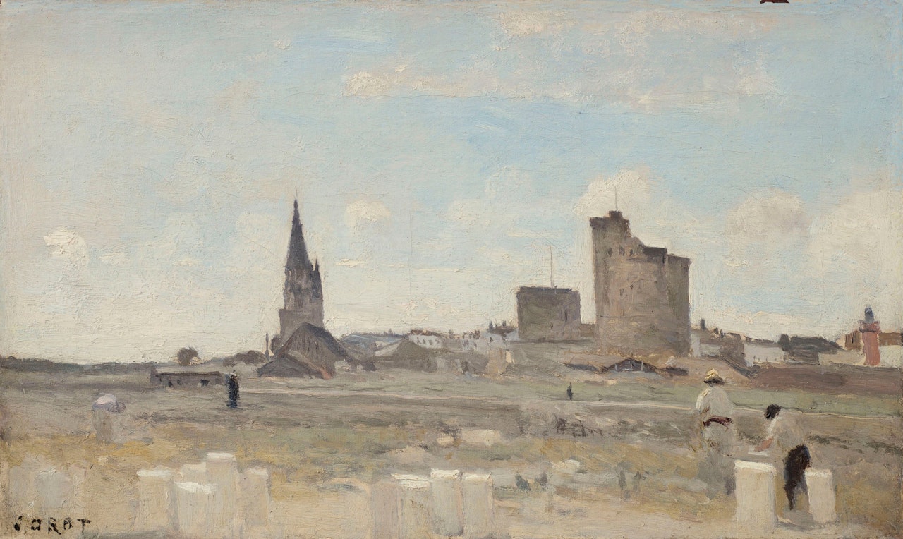 La Rochelle - carriers près l'entrée du port by Jean Baptiste Camille Corot