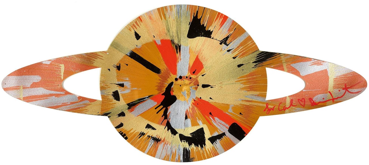 BEAUTIFUL CREME EGG IN THE SKY SPIN PAINTING FOR CARL by Damien Hirst