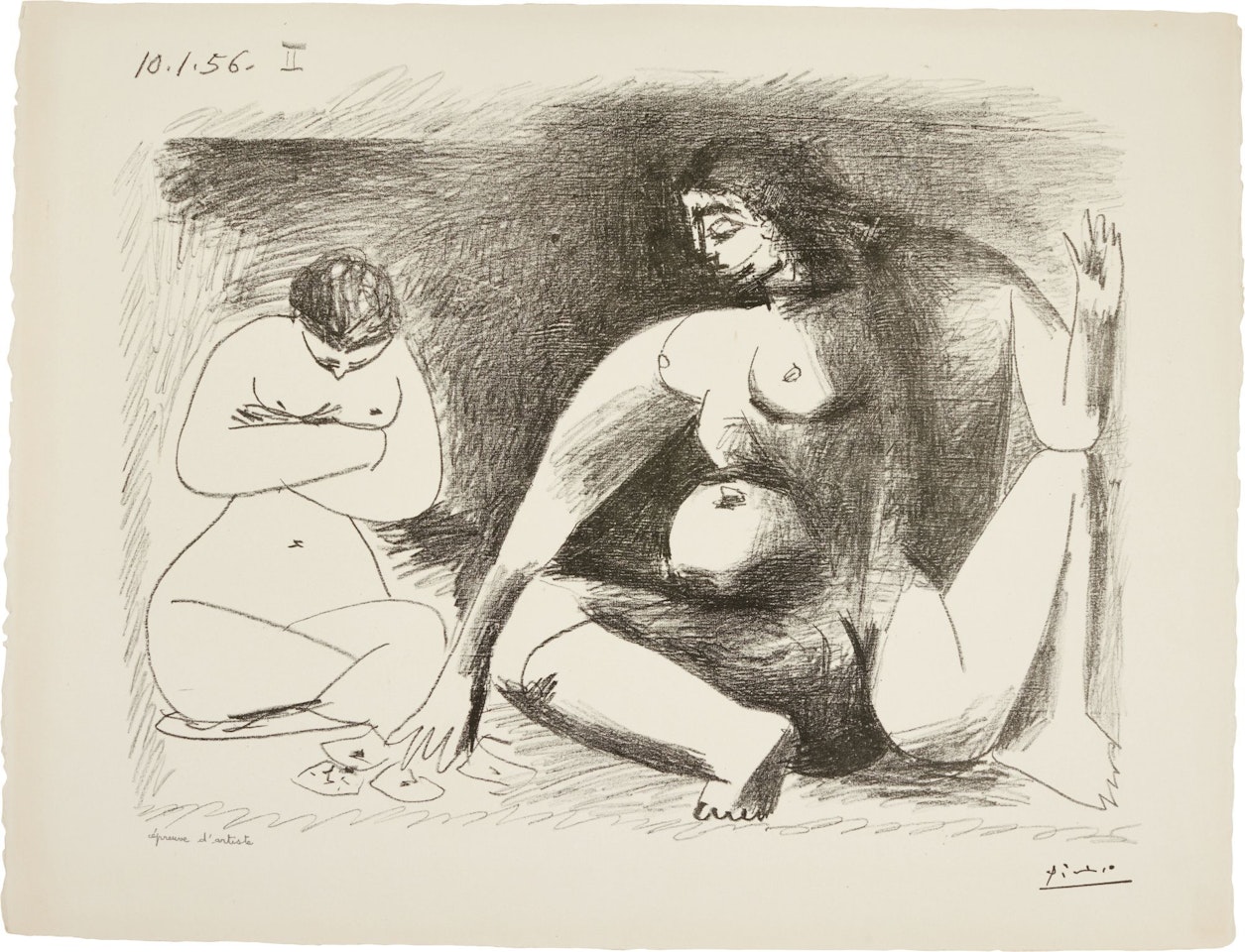 DEUX FEMMES ACCROUPIES (B. 790; M. 274) by Pablo Picasso