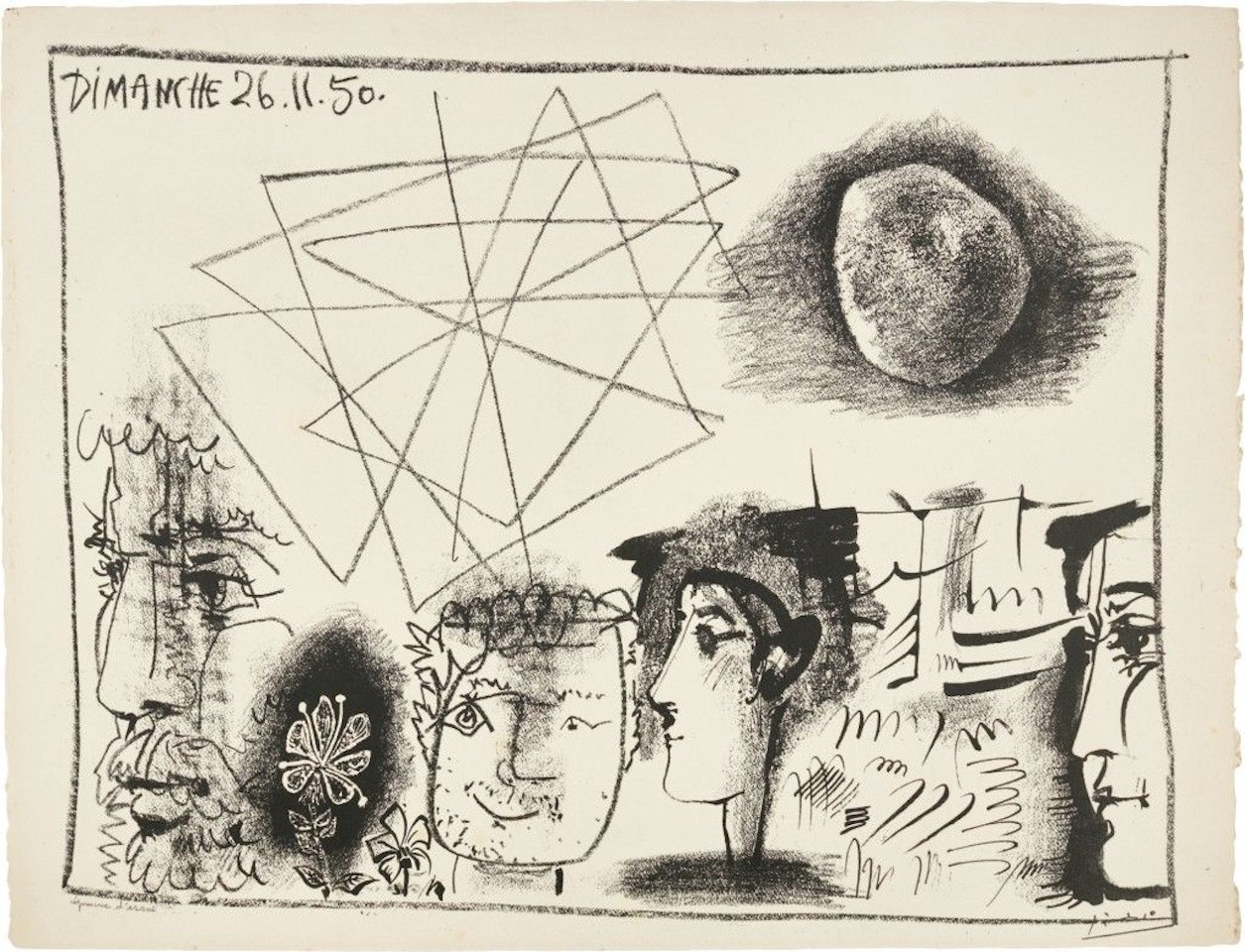 TÊTES ET PIERRE (B. 682; M. 194) by Pablo Picasso