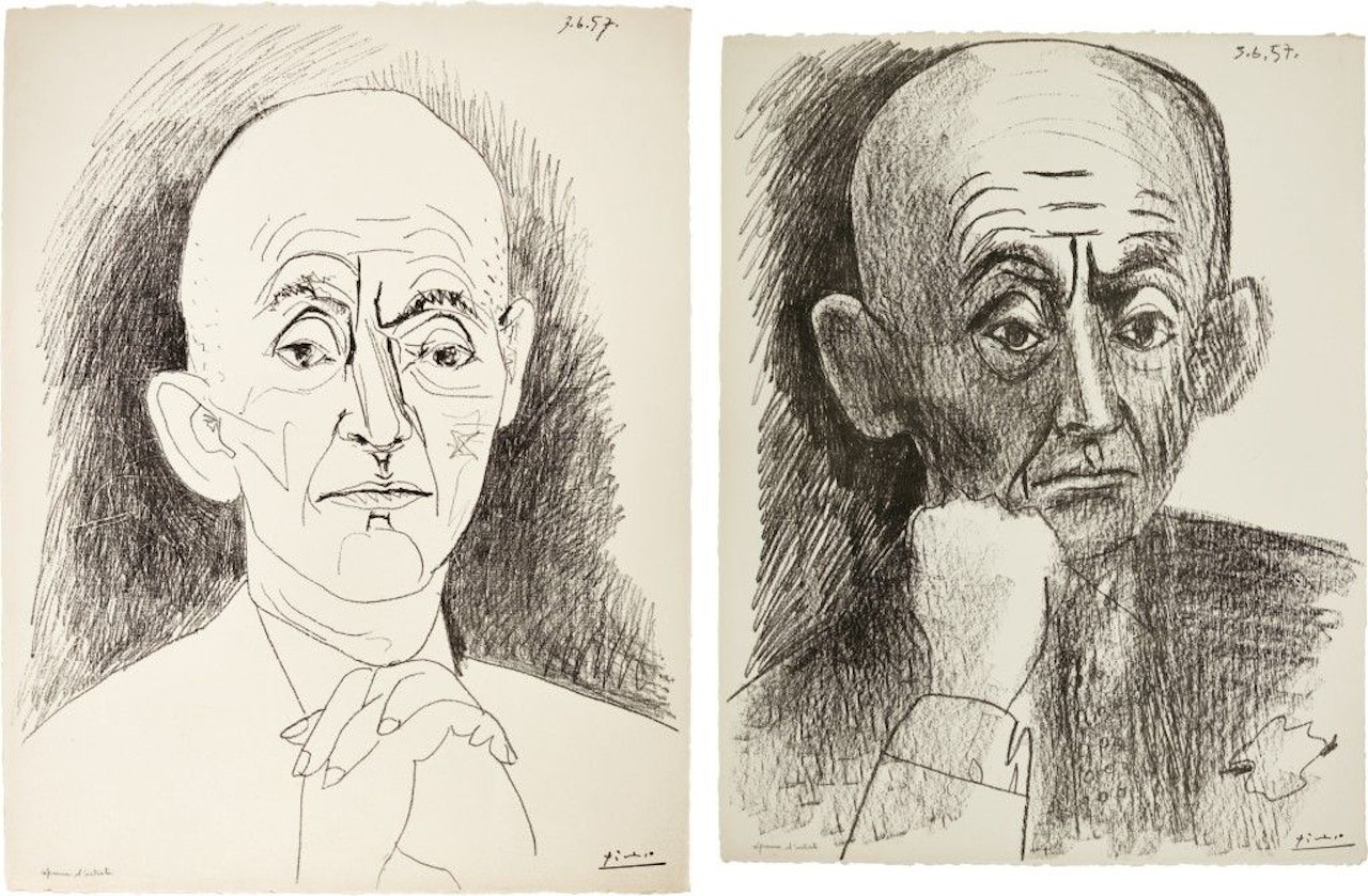 PORTRAIT DE D. H. KAHNWEILER II; AND PORTRAIT DE D. H. KAHNWEILER III (B. 835, 836; M. 296, 297) by Pablo Picasso