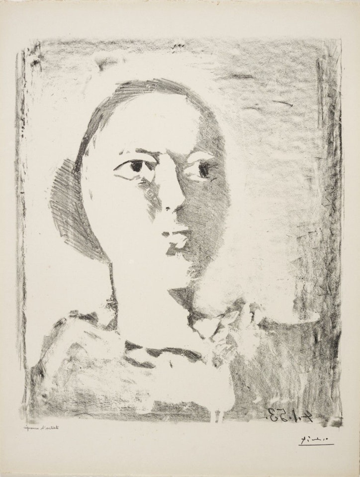 TÊTE DE FEMME DE TROIS-QUARTS (B. 730; M. 232) by Pablo Picasso