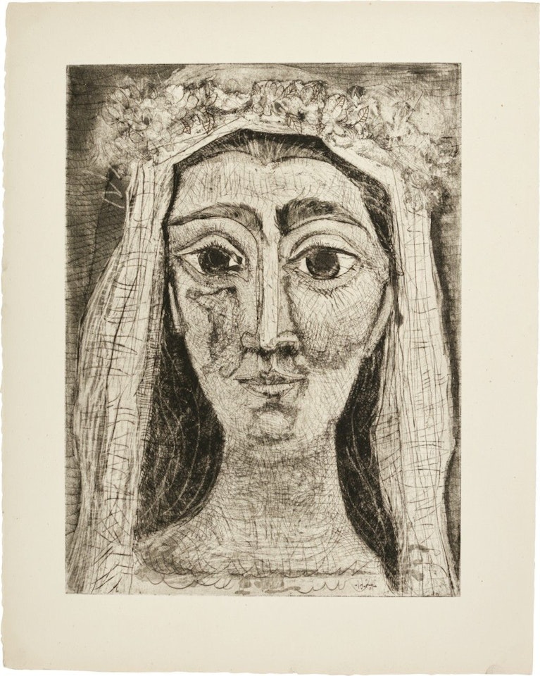 JACQUELINE EN MARIÉE, DE FACE. I (BA. 1089) by Pablo Picasso