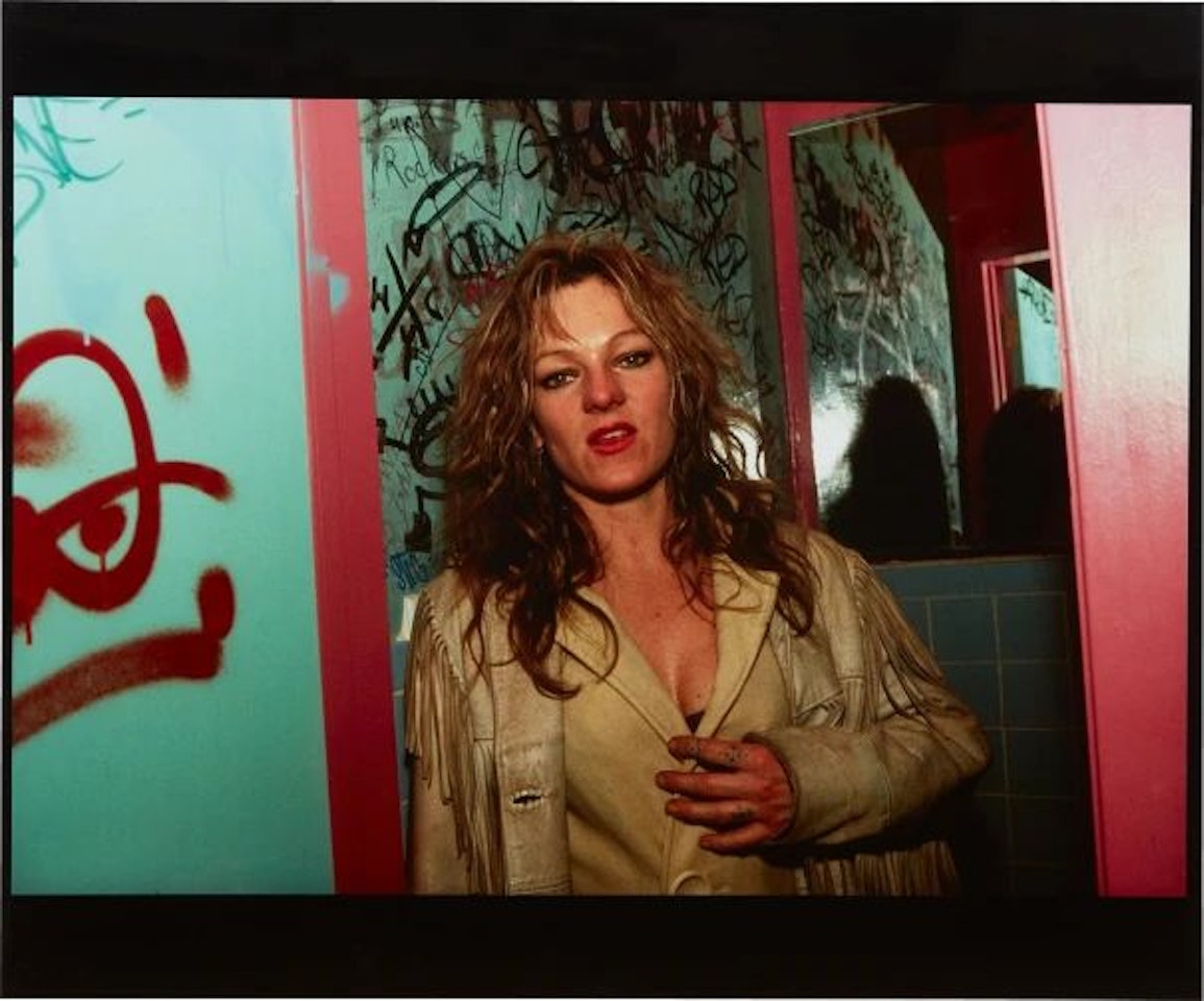 Cookie in Hawaii 5-0 bathroom, NYC by Nan Goldin