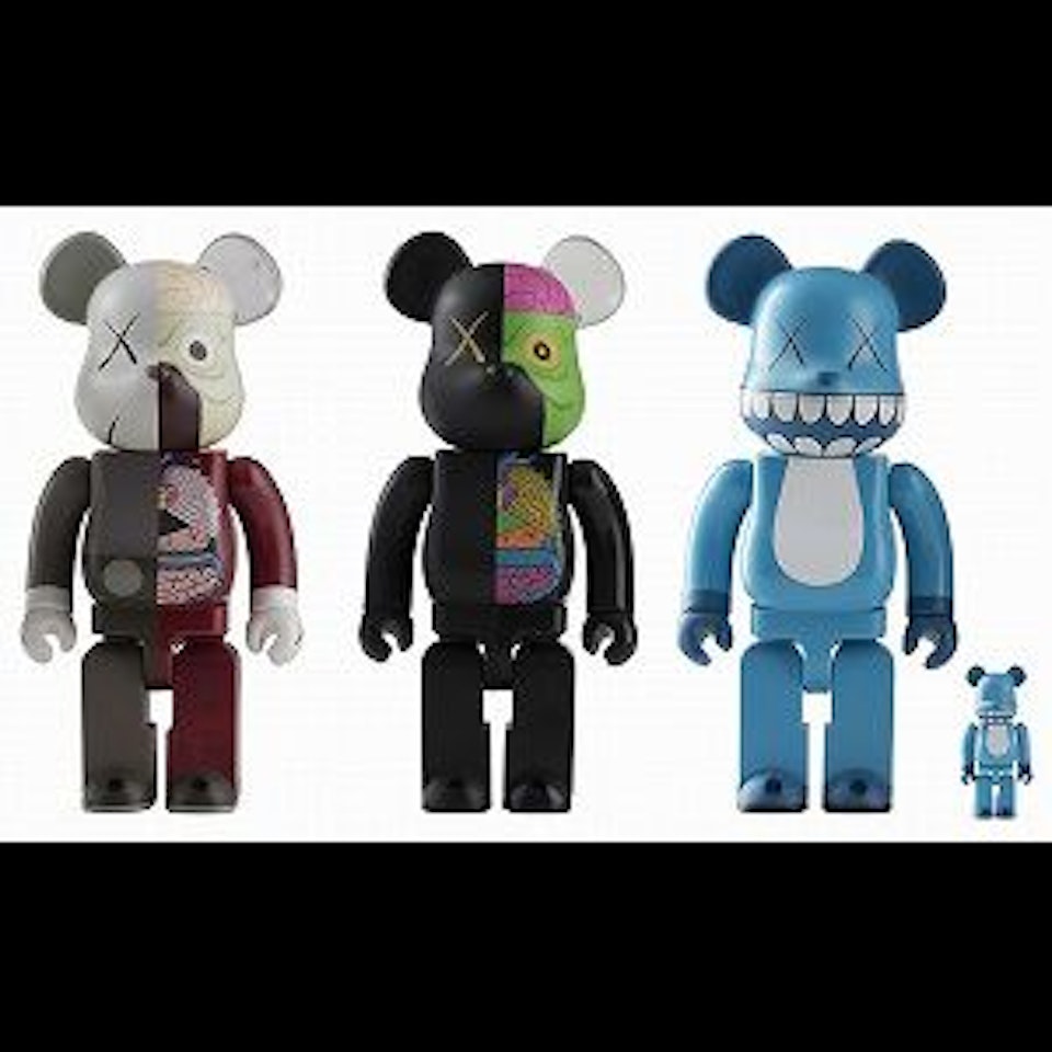1-2. 400％ Dissected Companion (Red, Black)／3-4. 400％+100% Chomper BE@BRICK by Kaws