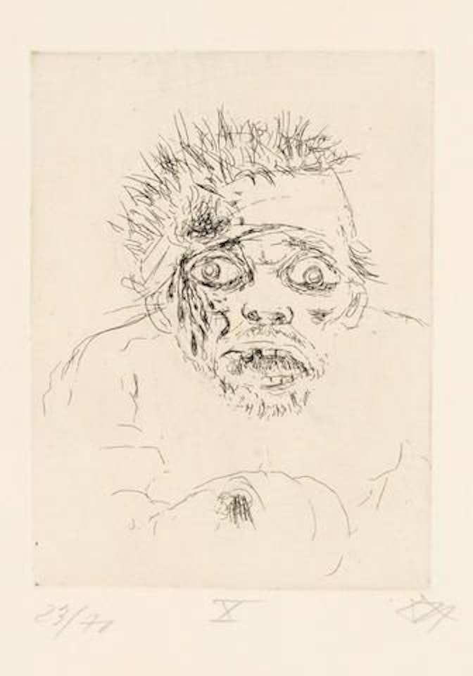 Wounded Man Fleeing (Battle of the Somme 1916), Plate 10 from The War by Otto Dix