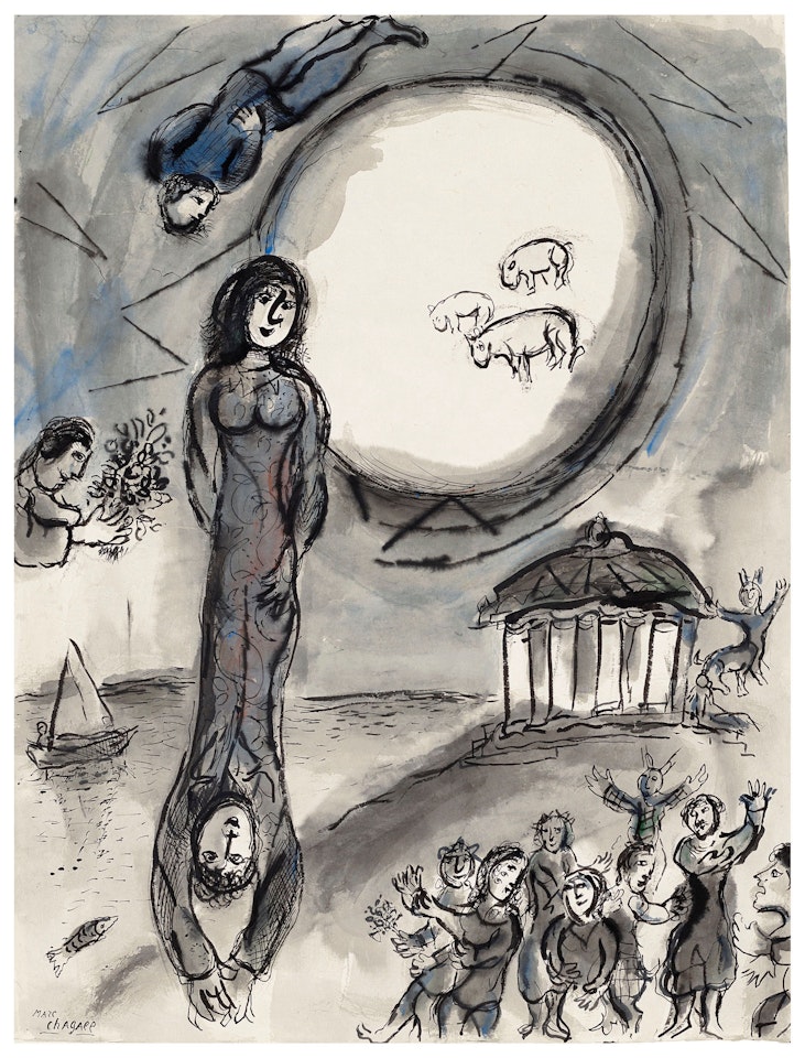 Autour de "Daphnis et Chloé" pour le plafond de l'Opéra by Marc Chagall