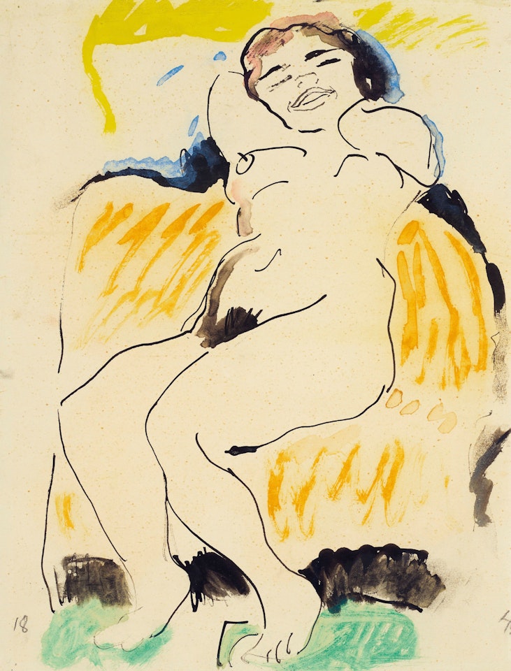 Sitzender weiblicher Akt by Max Pechstein