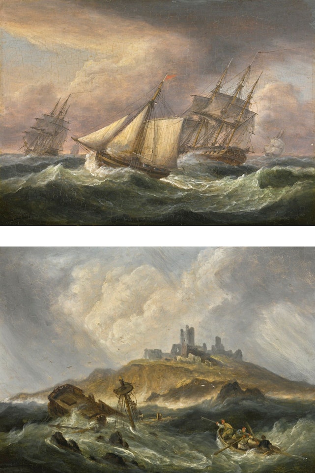 SHIPPING IN A SWELL; RESCUE OFF THE NORTHUMBERLAND COAST by Thomas Luny