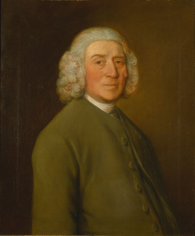 PORTRAIT OF J. DUDLEY, HALF-LENGTH, WEARING A LONG BOB WIG AND IN A GREY COAT by Thomas Gainsborough