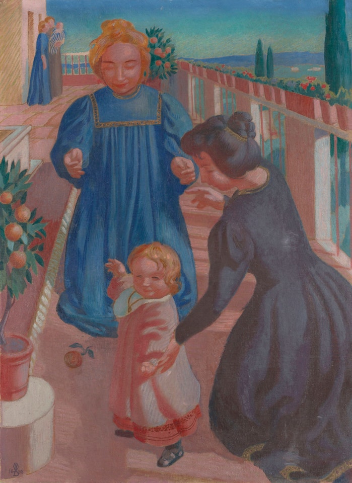Les premiers pas sur la terrasse de Fiesole by Maurice Denis