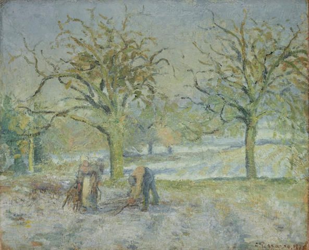 Paysage d'Hiver (recto); Basse-cour avec poules et canards (verso) by Camille Pissarro
