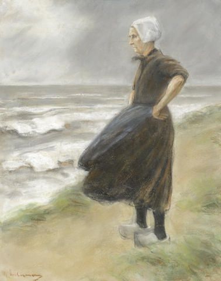 Holländerin, stehend in den Dünen nach links by Max Liebermann