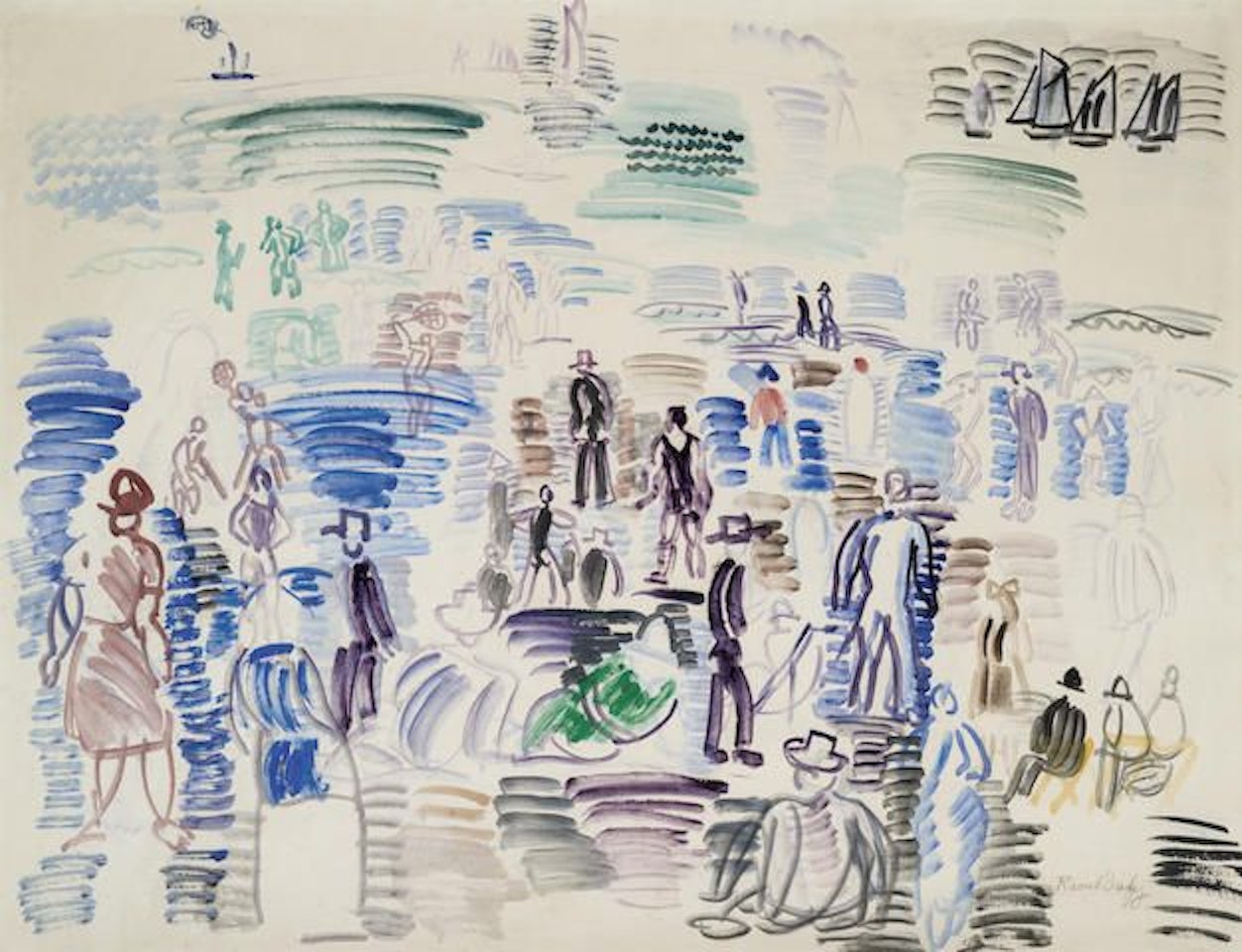 Personnages sur la plage by Raoul Dufy