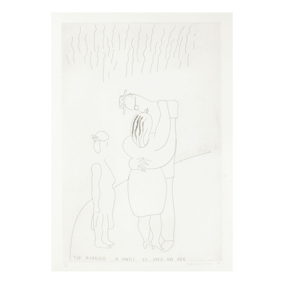 THE MARRIAGE IN HAWAII OF DAVID AND ANN (M.C.A.T. 257) by David Hockney