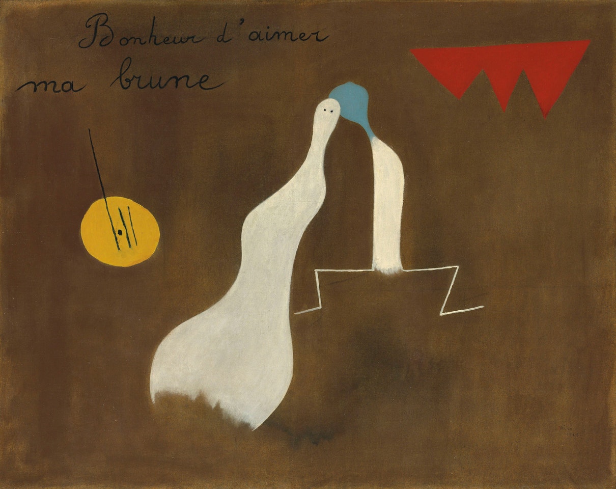 Peinture-poème (Bonheur d'aimer ma brune) by Joan Miró