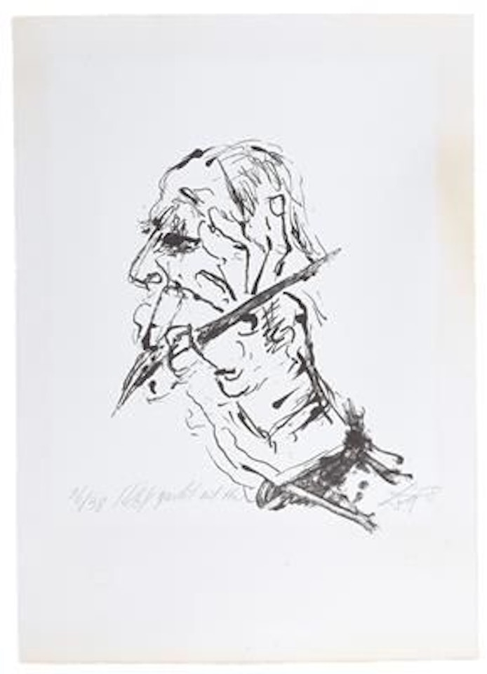 "Self portrait with hand" by Otto Dix