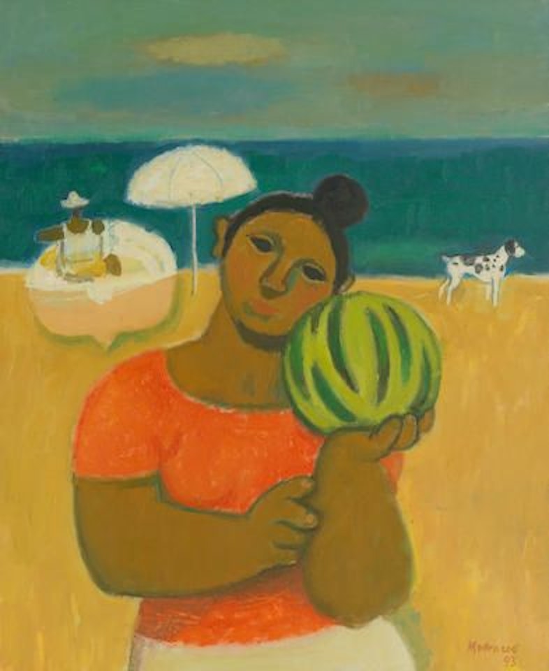 Woman with Watermelon by Alberto Morrocco