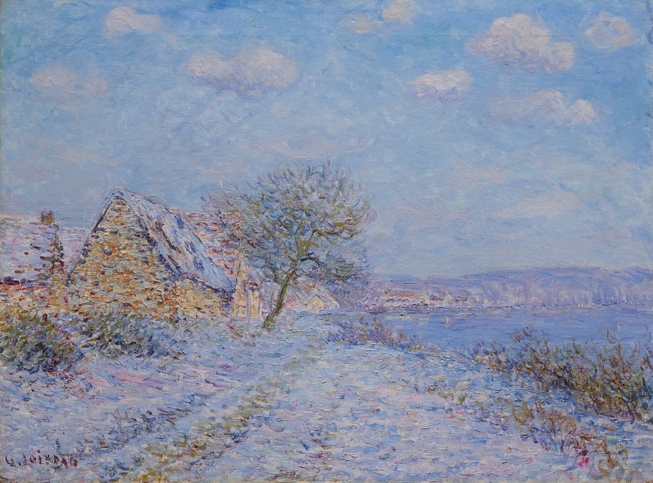 TOURNEDOS-SUR-SEINE, NEIGE, GIVRE, SOLEIL by Gustave Loiseau