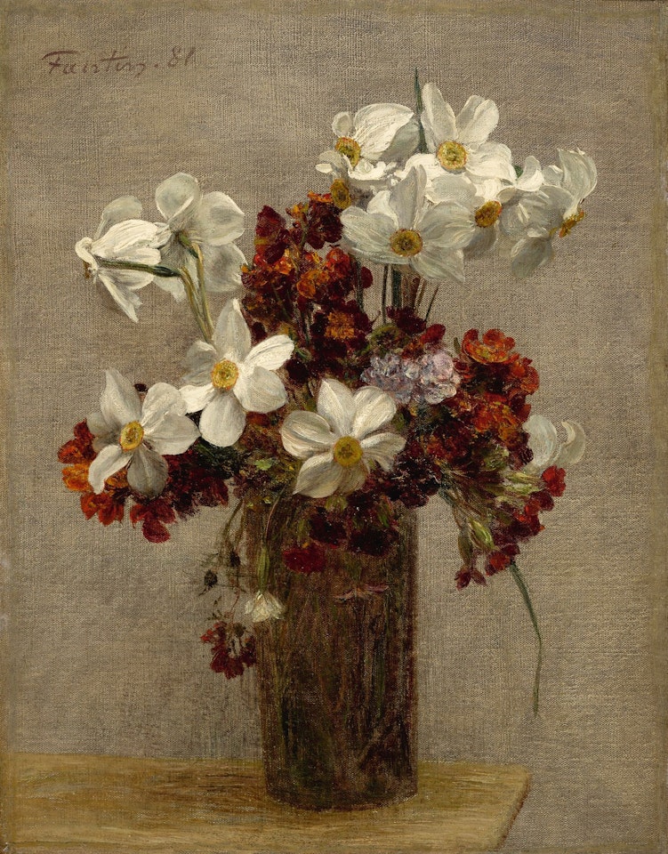 NARCISSES, GIROFLÉES ET PRIMEVÈRES by Henri Fantin-Latour