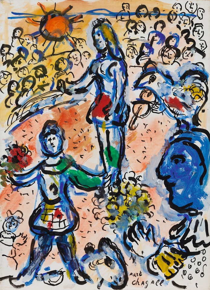 LE CLOWN AU VISAGE BLEU by Marc Chagall