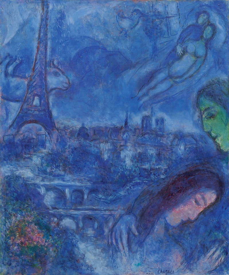 PAYSAGE DE PARIS EN BLEU by Marc Chagall