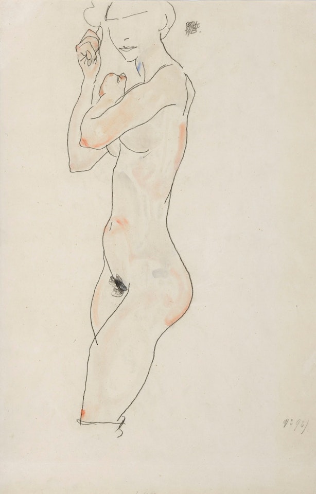 STEHENDER AKT (STANDING FEMALE NUDE)   by Egon Schiele