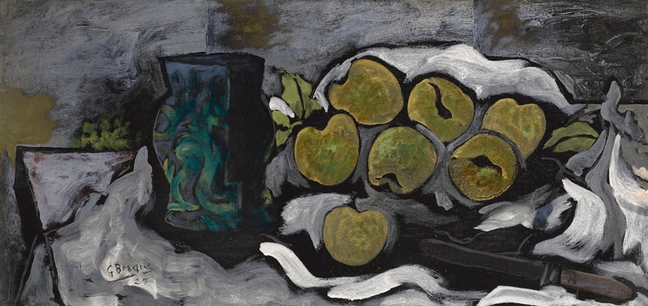 VASE, PRUNES ET COUTEAU by Georges Braque