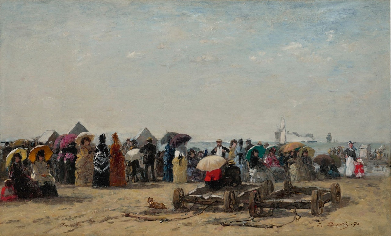 SCÈNE DE PLAGE À TROUVILLE by Eugène Boudin