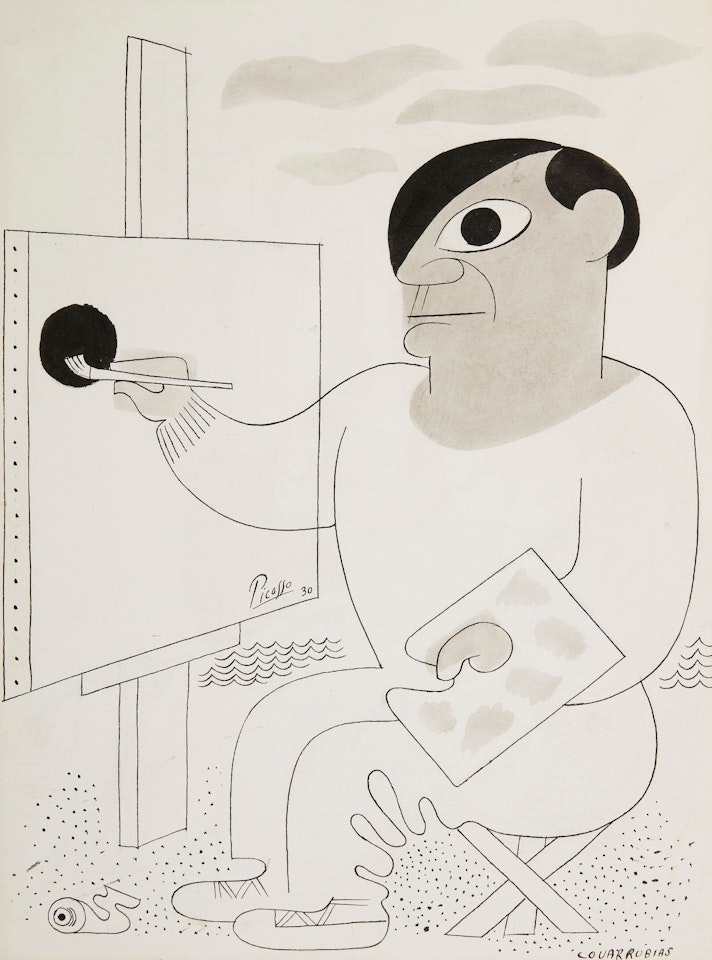 PICASSO AT HIS EASEL by Miguel Covarrubias