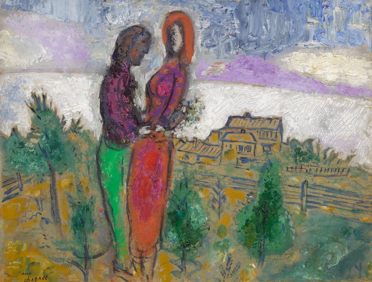 CONVERSATION DANS LE PRÉ by Marc Chagall