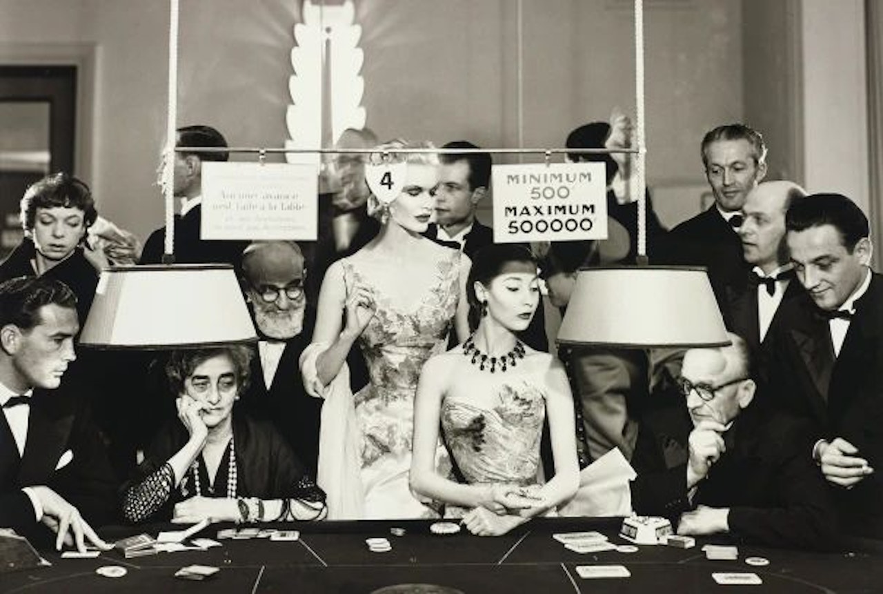 Sunny Harnett and Alla, Evening dresses by Balmain, Casino, Le Touquet, August by Richard Avedon