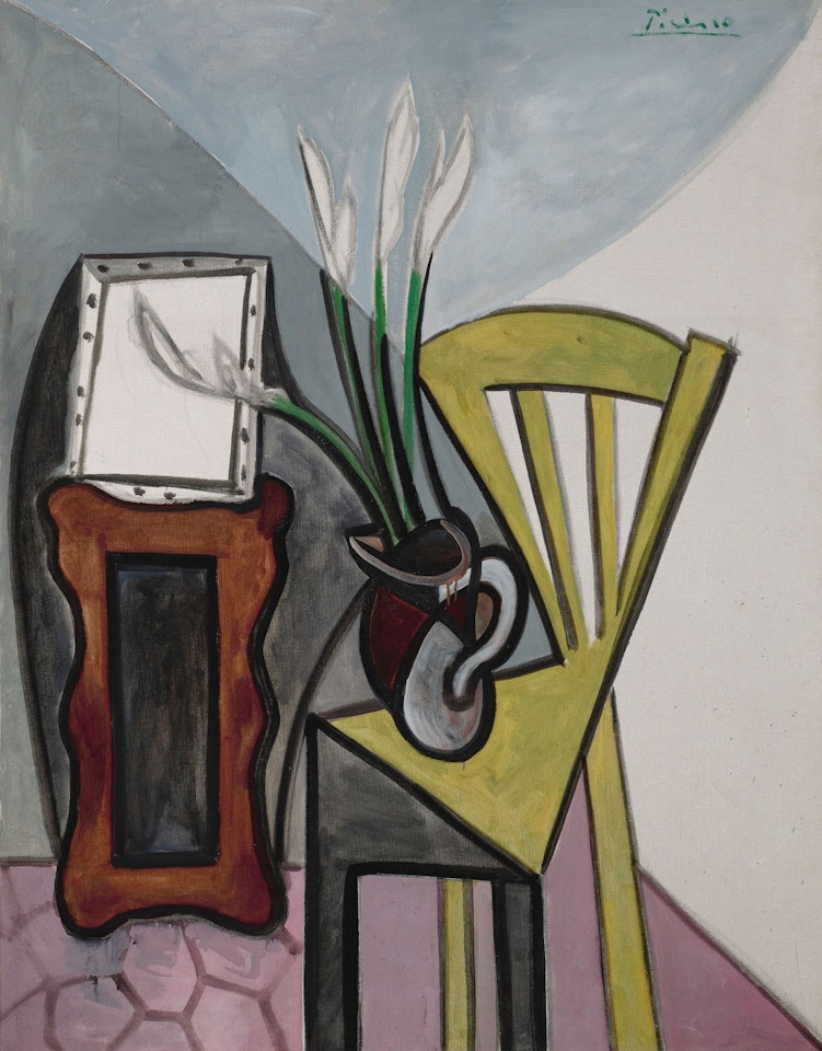 NATURE MORTE À LA CHAISE ET AUX GLAÏEULS by Pablo Picasso