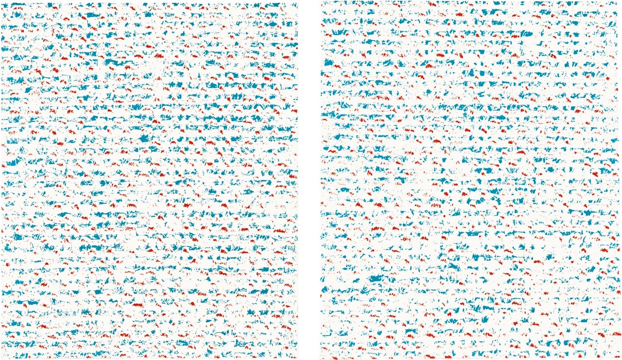 CHROMACHROME 8 (5BG/5R) DIPTYCH by Cheyney Thompson