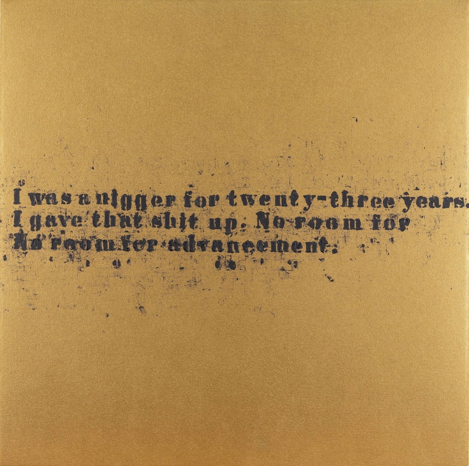 NO ROOM (GOLD) #50 by Glenn Ligon