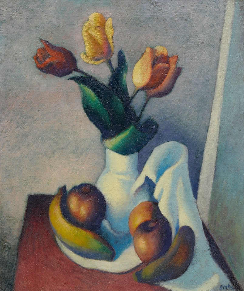 STILL LIFE WITH TULIPS by Thomas Hart Benton