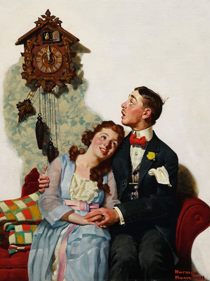 COURTING COUPLE AT MIDNIGHT by Norman Rockwell