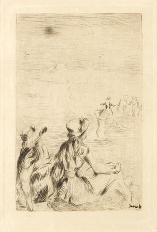 Sur la plage, à Berneval by Pierre-Auguste Renoir