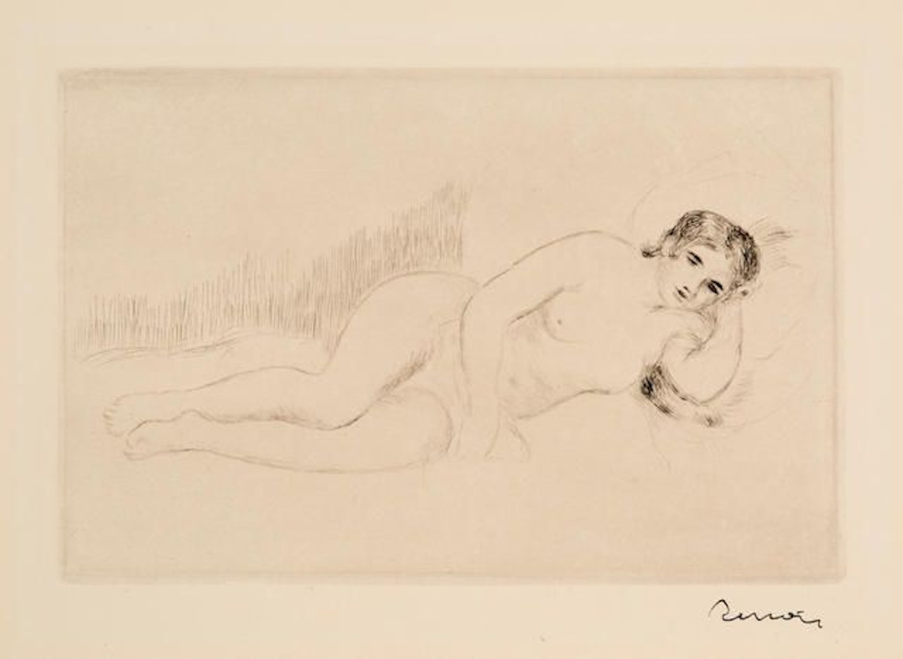 Femme Nue Couchée (Tourné à Droite) by Pierre-Auguste Renoir