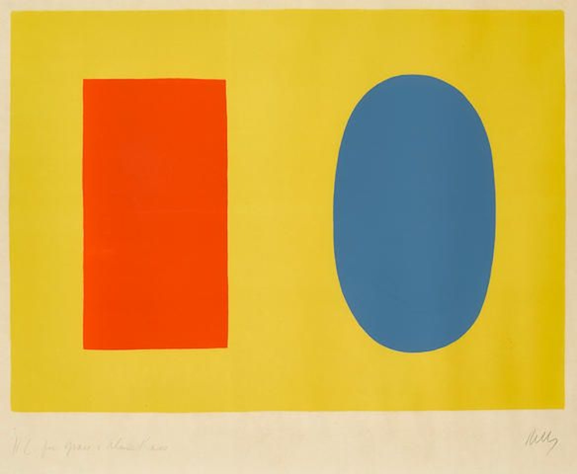 Orange and Blue over Yellow by Ellsworth Kelly