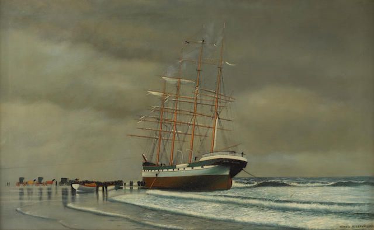 The County of Edinburgh Aground at Point Pleasant Beach, New Jersey by Antonio Jacobsen