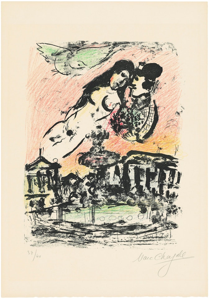 Le Ciel des Amoureux, from: The Lithographs of Chagall Volume II by Marc Chagall