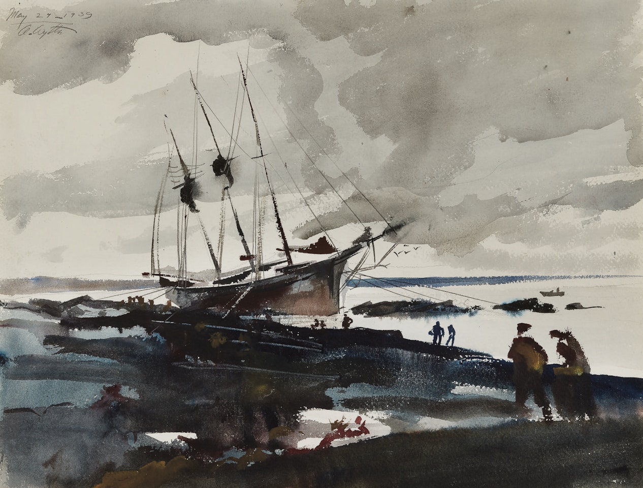 Three Master Aground by Andrew Wyeth