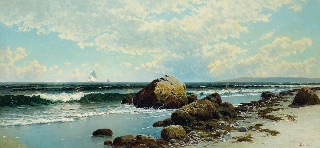Rocky Coast with Sailboats by Alfred Thompson Bricher