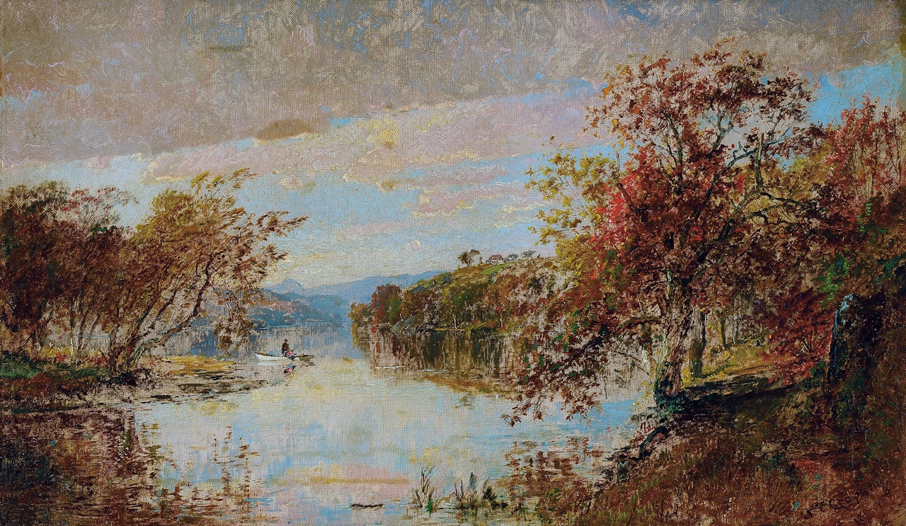 A River Scene by Jasper Francis Cropsey