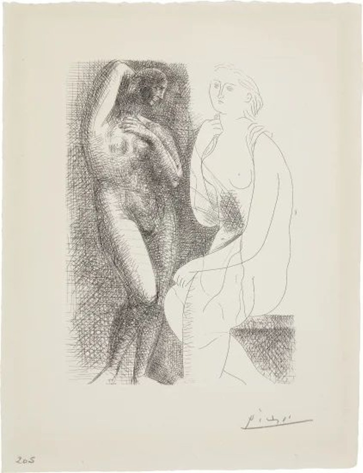 Femme nue devant une statue (Naked Woman in Front of a Statue) by Pablo Picasso