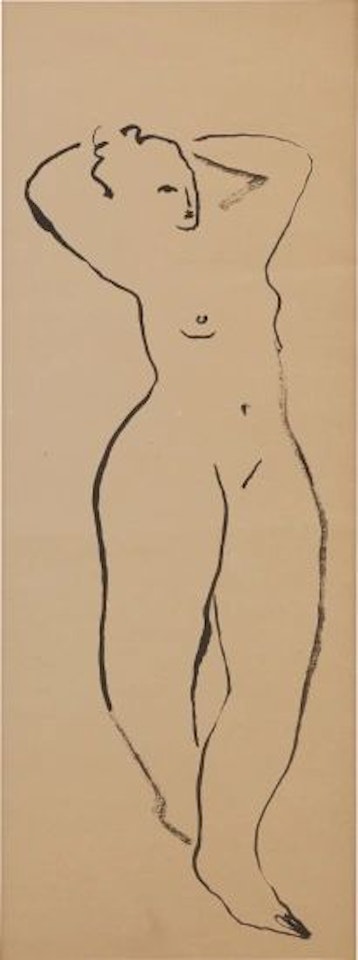 Standing Nude with Raised Arms by Sanyu