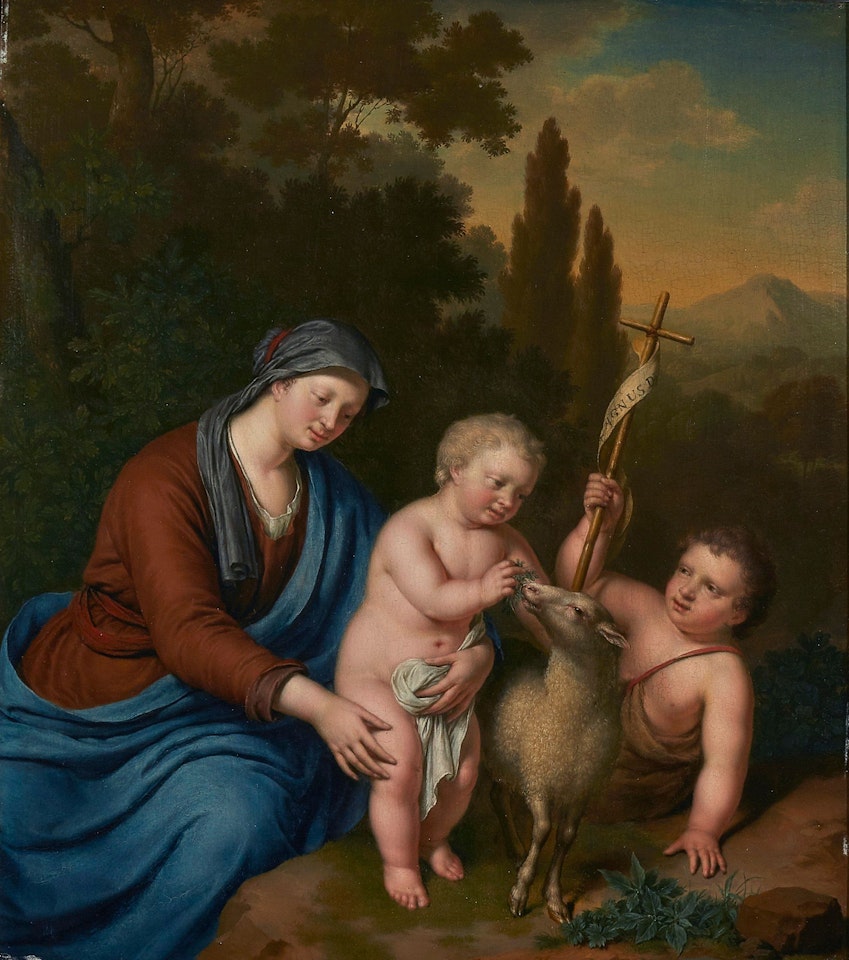 THE VIRGIN AND CHILD WITH THE INFANT SAINT JOHN THE BAPTIST IN A LANDSCAPE by Willem van Mieris